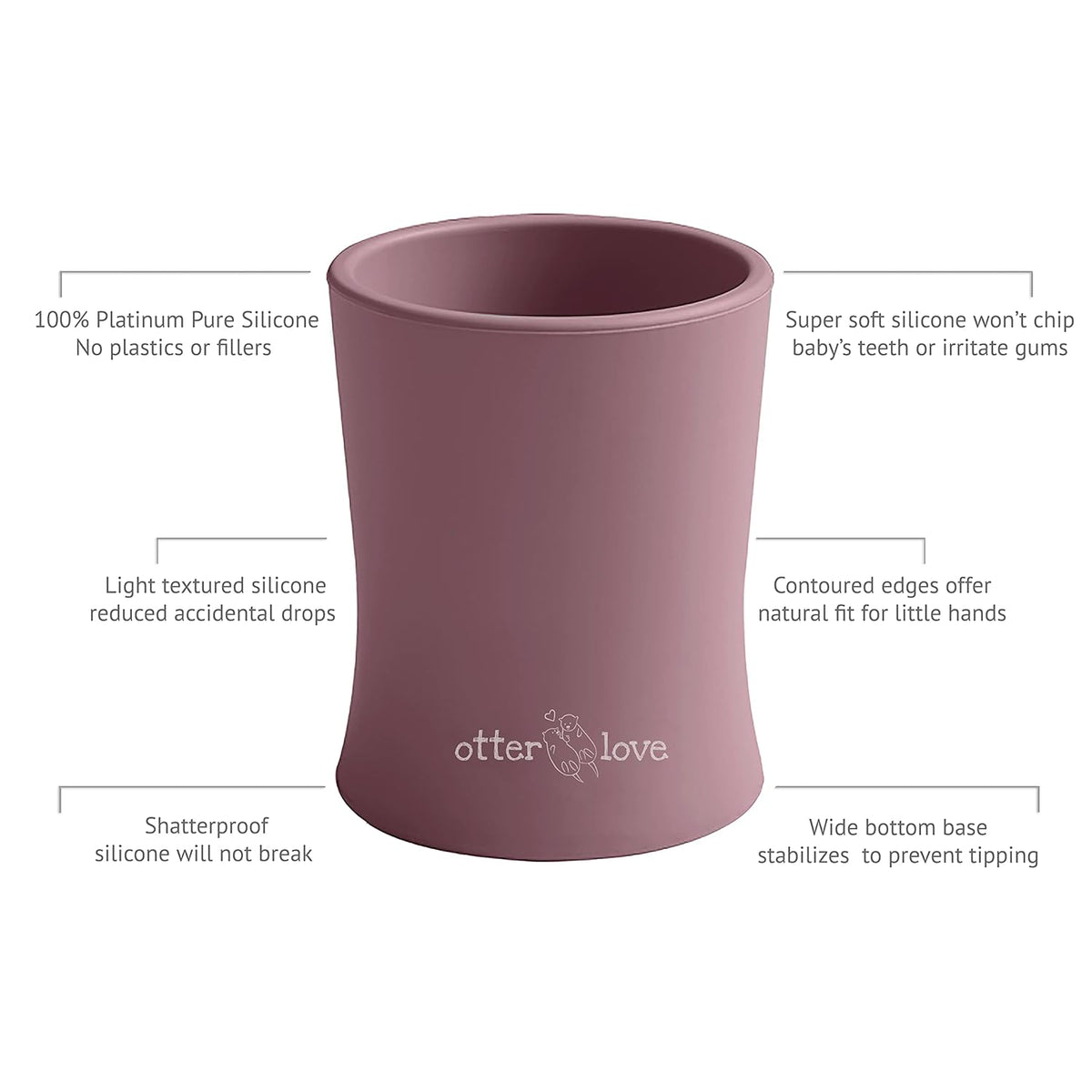 otterlove Silicone Baby & Toddler Training Cup - Pediatric OT Approved - 100% Platinum Pure LFGB