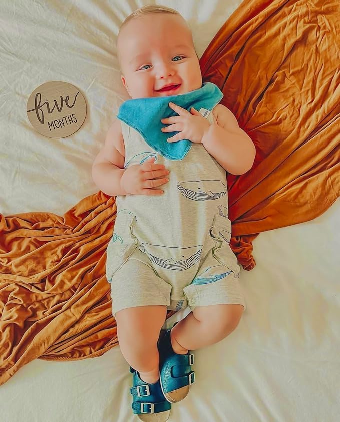 DiaperSquad's Baby Bibs for Drooling and Teething, Bibs for Boys, Baby Girl - Solid Cotton Baby