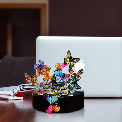 Desk Sculpture Butterflies Desktop Stress Relief Toy Fidget Toy for Anxiety Office Gift (22pcs