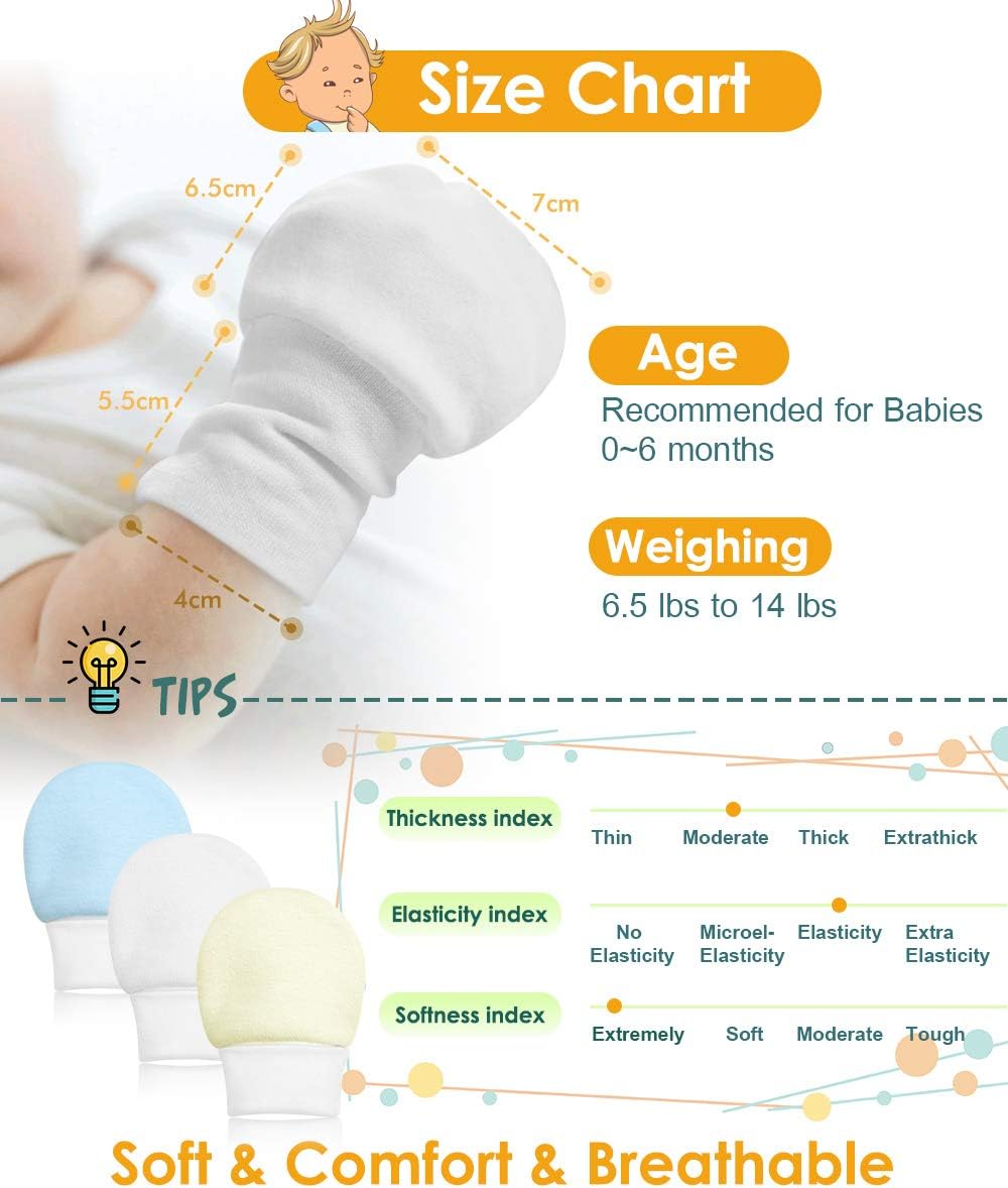 Newborn Baby Mittens Anti Scratch Baby Mittens No Scratch Mittens Baby Gloves for 0-6 Months Boys
