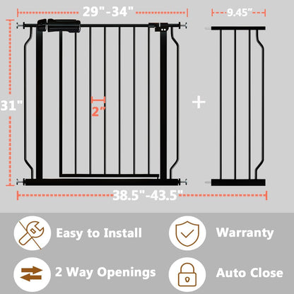 Fairy Baby Walk Through Baby Gate 38.5-43.5 Inch Wide, Pressure Mounted Safety Gate with Door No