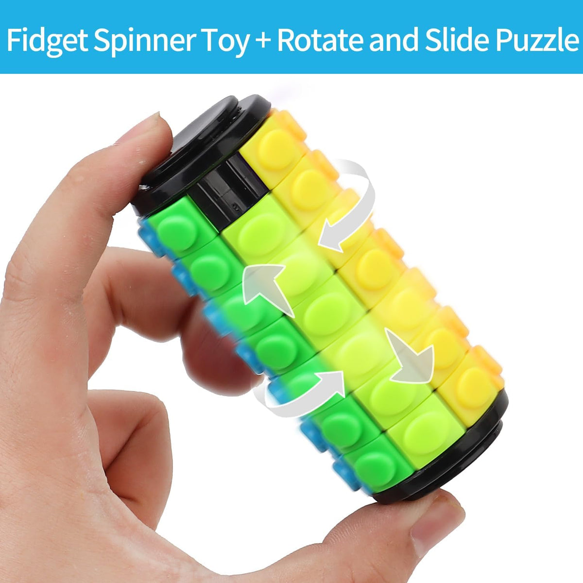 Rotate and Slide Puzzle, Finger Spinner Puzzle, Fidget Toys, Decompression Toy, 8 Colors,7 Layers