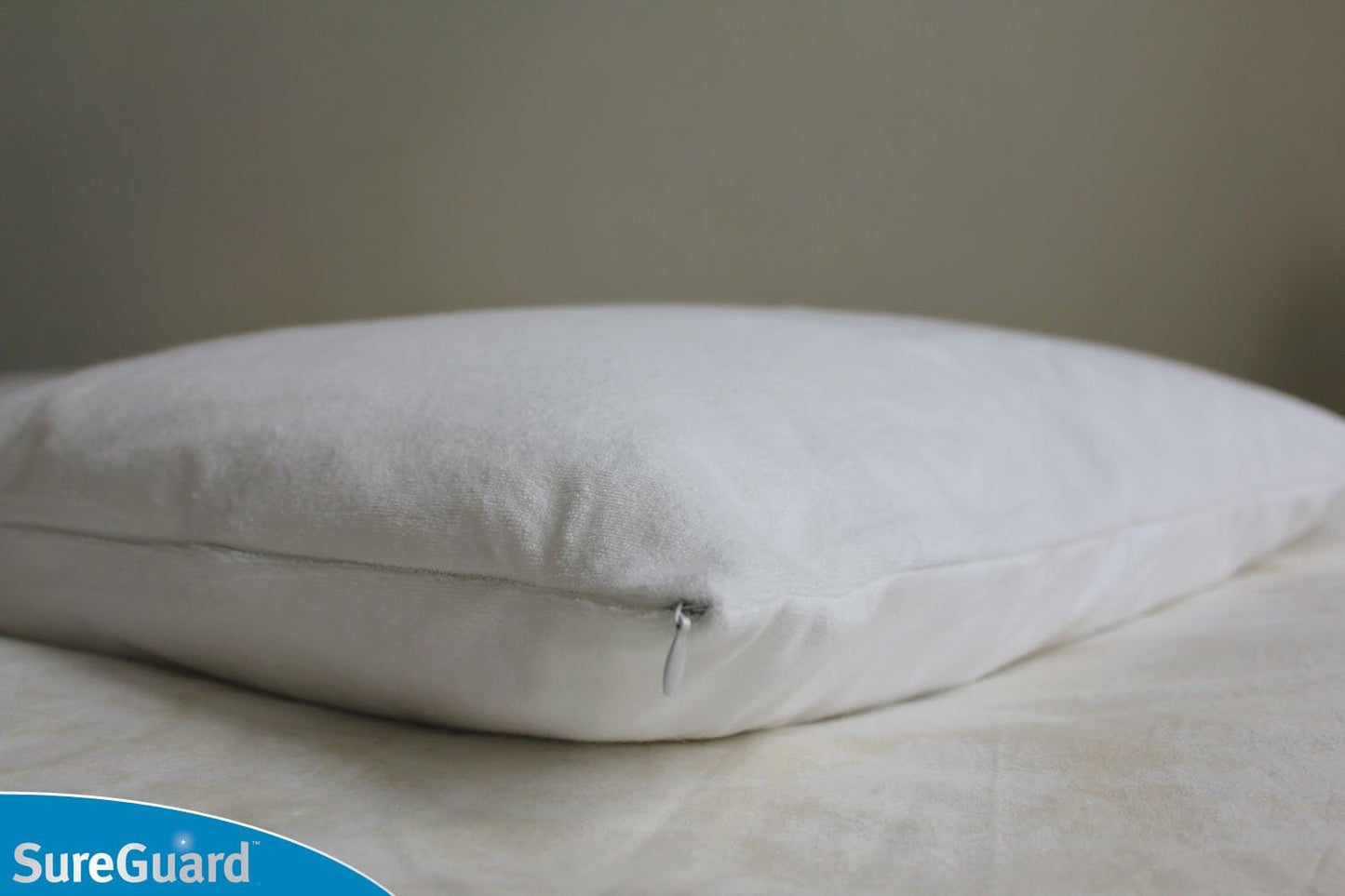Set of 2 Queen Size SureGuard Pillow Protectors - 100% Waterproof, Bed Bug Proof, Hypoallergenic