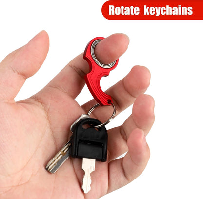 2pcs Key Chain Spinner Fidget Toy, Portable Finger Spinning Keychain with 2pcs Key Ring Funny Key