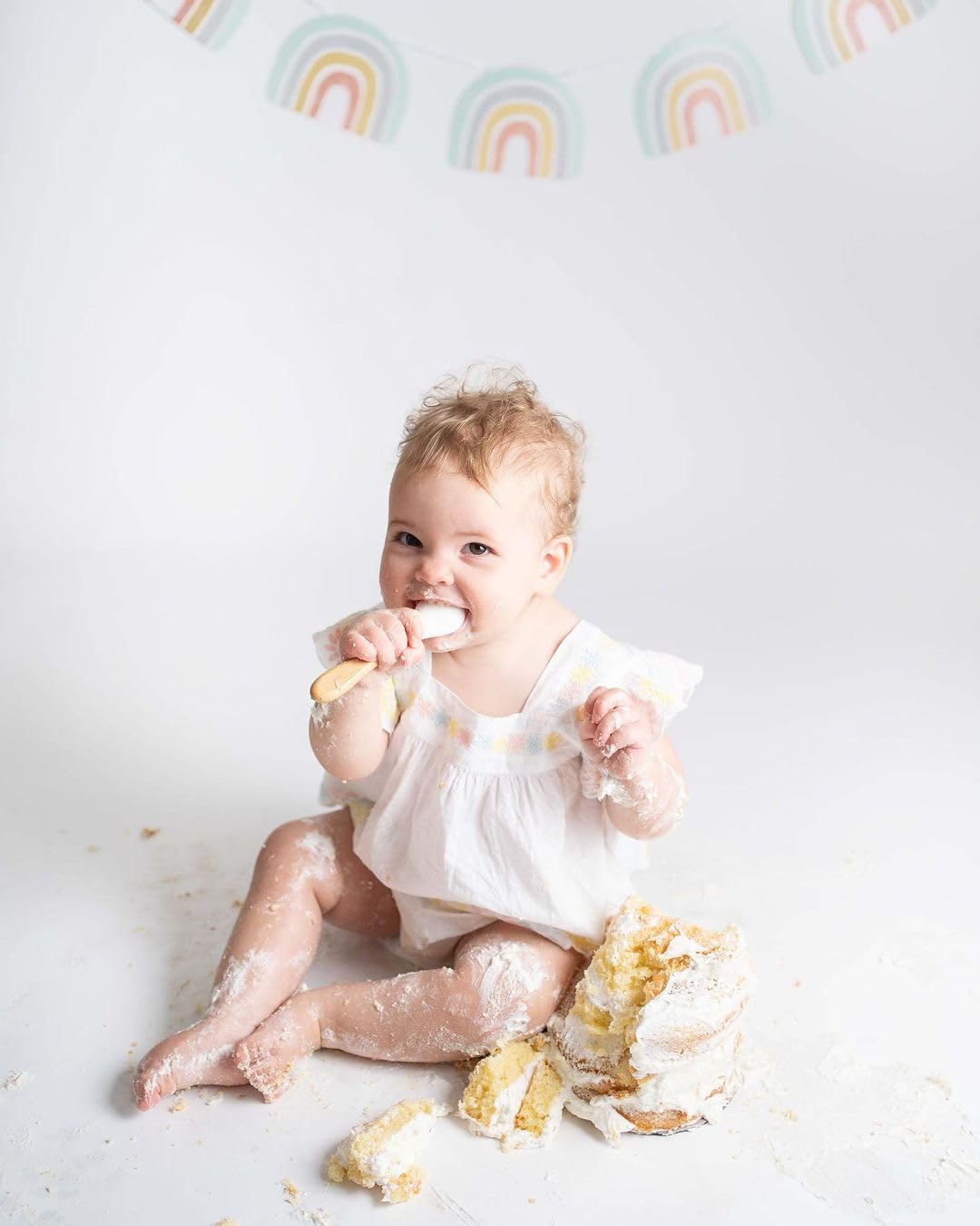 Avanchy Baby Spoons 5 Bamboo and Silicone Set, Self Feeding Food Utensils, 4 Months Baby Led