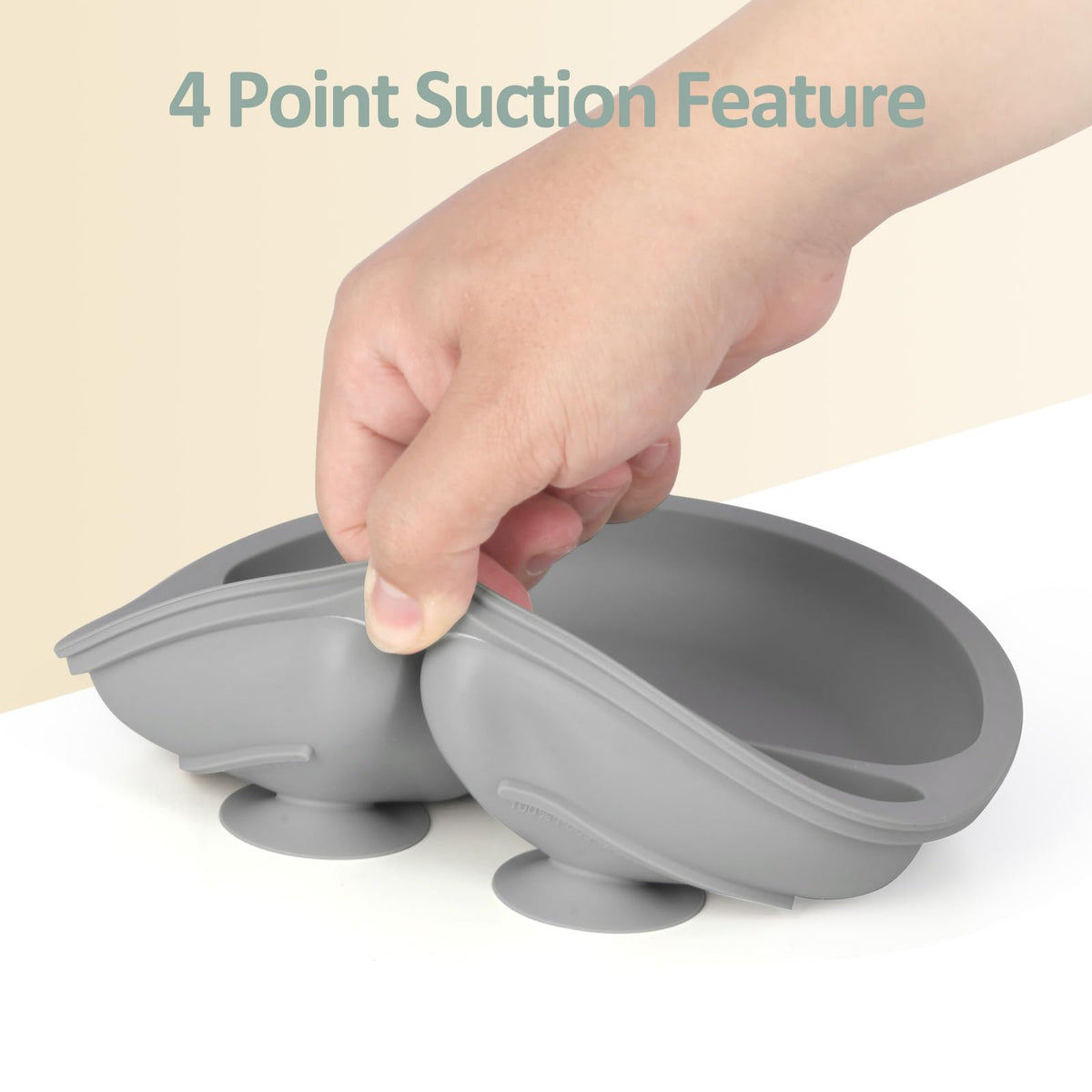 Eascrozn 2 Pack Silicone Suction Plates for Baby, Forks and Spoons Set
