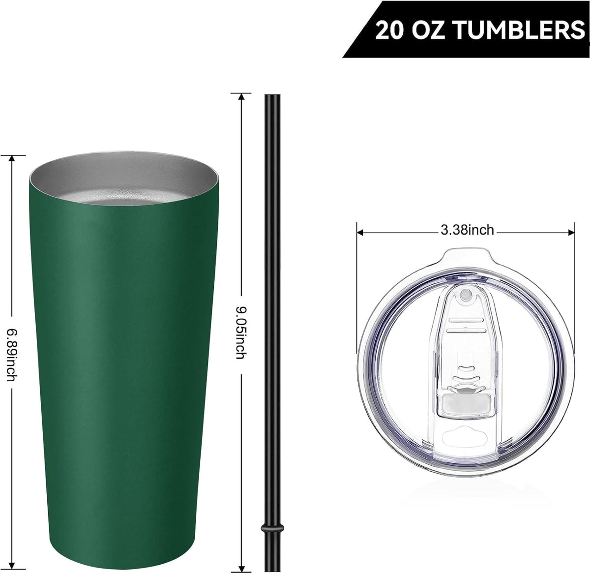 VEGOND 20oz Tumbler Stainless Steel Tumbler with Lid And Straw Vacuum Insulated Double Wall Travel