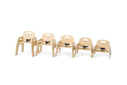 Foundations Simple Sitter Low Wood Feeding Chairs Multipack, Wide No-Tip Base, Adjustable Safety