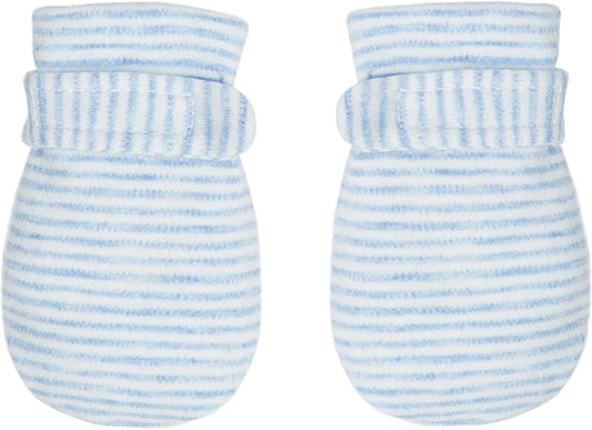 Newborn Baby No Scratch Mittens Stay On, 100% Cotton Breathable, Adjustable Infant Gloves for Baby