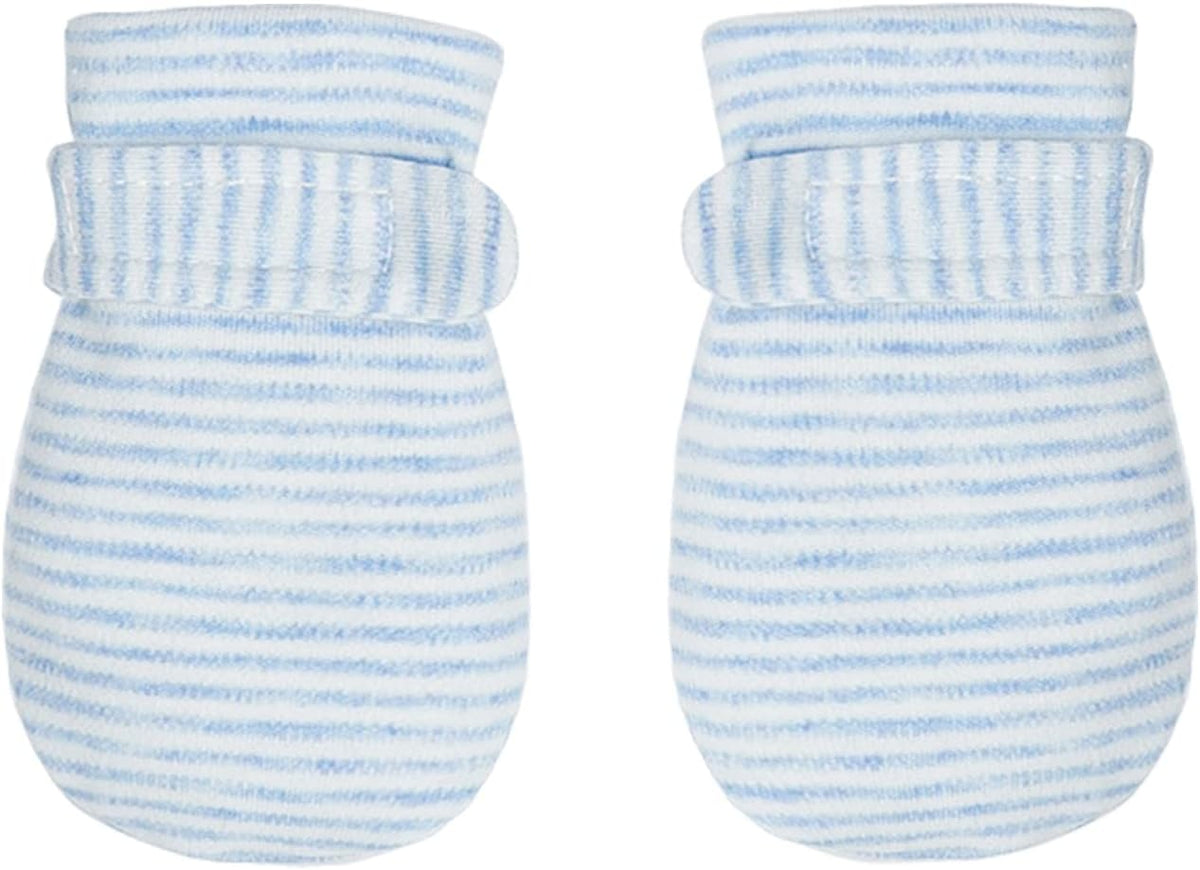 Newborn Baby No Scratch Mittens Stay On, 100% Cotton Breathable, Adjustable Infant Gloves for Baby
