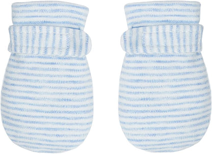 Newborn Baby No Scratch Mittens Stay On, 100% Cotton Breathable, Adjustable Infant Gloves for Baby