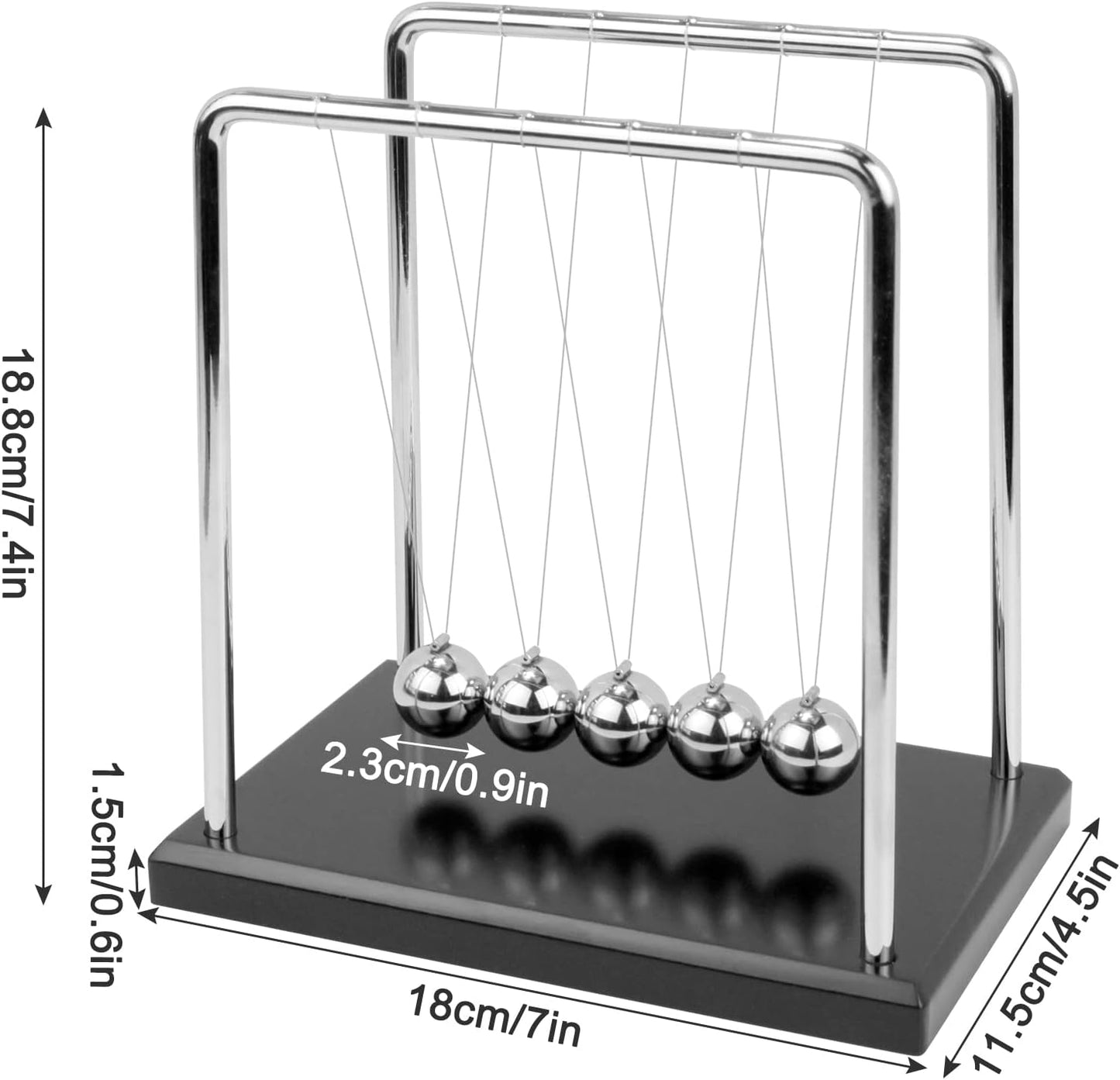 Large Newton's Cradle - Sealive Balance Ball Physics Desk Toy - Science Fun & Stress Relief for Men