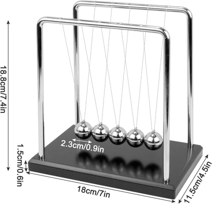 Large Newton's Cradle - Sealive Balance Ball Physics Desk Toy - Science Fun & Stress Relief for Men