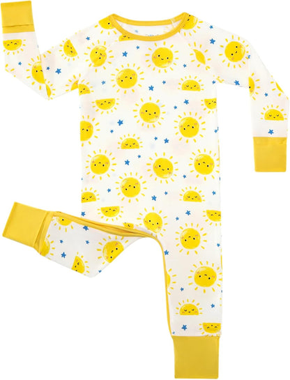 Baby Boys Girls Romper Long Sleeve Jumpsuits Infant Unisex One-Piece Bamboo Viscose Zipper Mitten