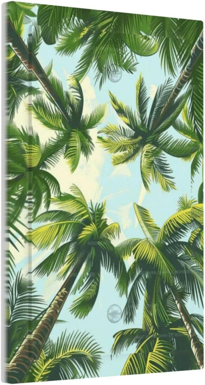 Summer Sky Coconut Palms Trees Green Plants Leaf Light Switch Cover Plate 1 Gang No Device Blank