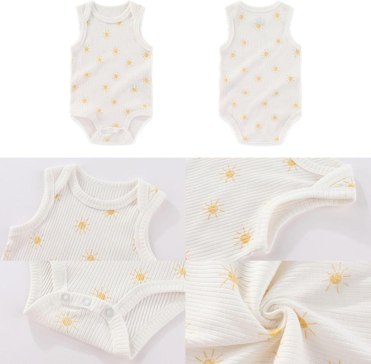 Four Seasons Baby Boy Girl Bodysuits 5-Pack Cotton Comfort Short Sleeve Baby Clothes Soft Infant