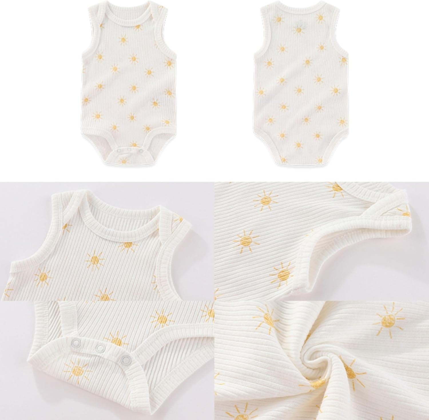 Four Seasons Baby Boy Girl Bodysuits 5-Pack Cotton Comfort Short Sleeve Baby Clothes Soft Infant