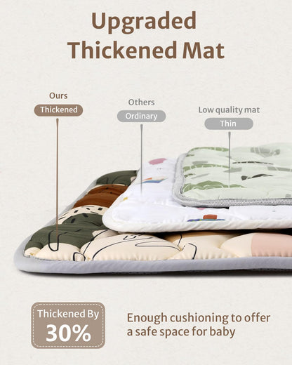 Blissful Diary Baby Play Mats for Floor, 50x50 Crawling Mat for Playpen, Thicken Soft Padding Foam