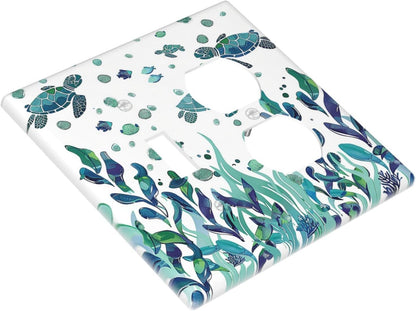 Wallplates Vibrant Turtle Seagrass Watercolor Painting 1 Toggle 1 Duplex Switch Plate Electrical