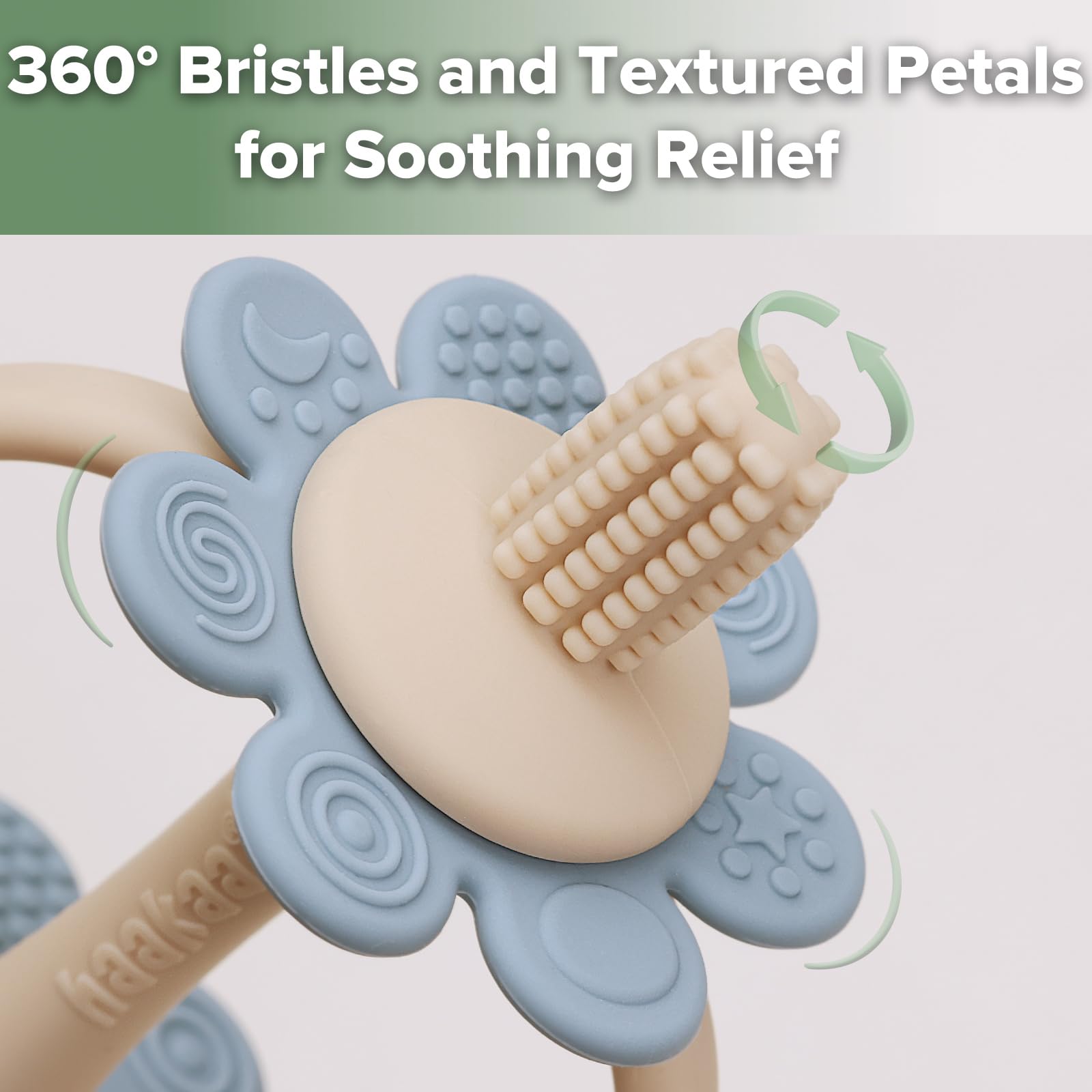 Haakaa Silicone Baby Teether Toys for 3M+ Babies, Easy to Grip, Sky Blue