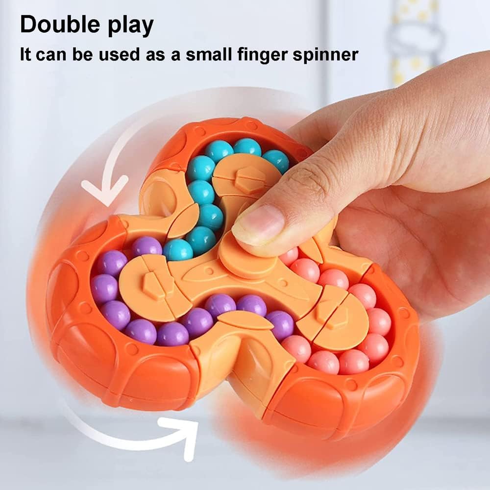 Magic Bean Rotating Brain Teaser Finger Puzzle Toy,Boys Girls Handheld Spinner Stress Anxiety