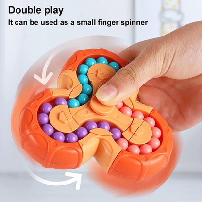 Magic Bean Rotating Brain Teaser Finger Puzzle Toy,Boys Girls Handheld Spinner Stress Anxiety