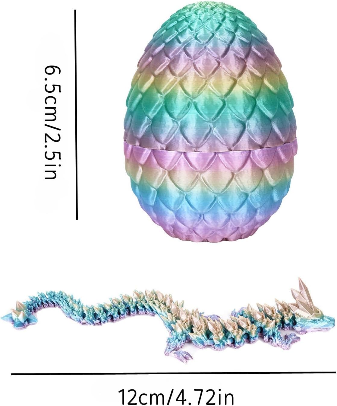 4PCS 3D Printed Dragon Eggs with Dragon Inside House of The Dragon Articulated Crystal Dragon