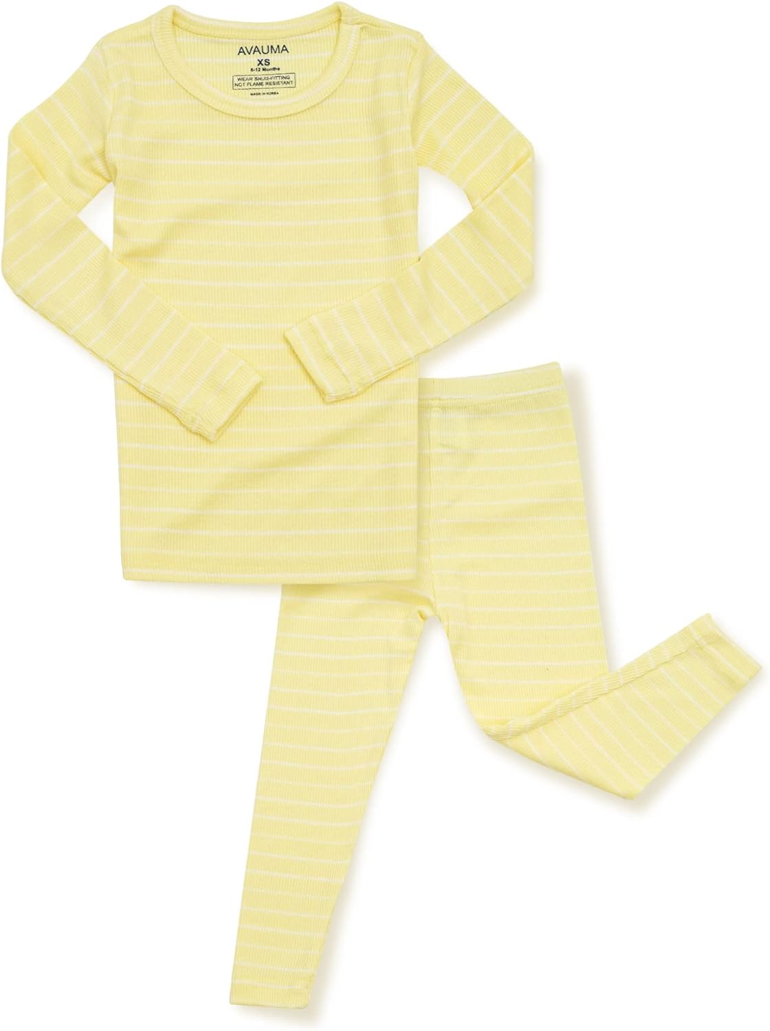 AVAUMA Stripe Pattern Baby Boys Girls Pajama Set Kids Toddler Snug fit Ribbed Sleepwear pjs for