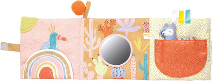Manhattan Toy Llama Themed Soft Baby Activity Book with Squeaker, Crinkle Paper and Baby-safe