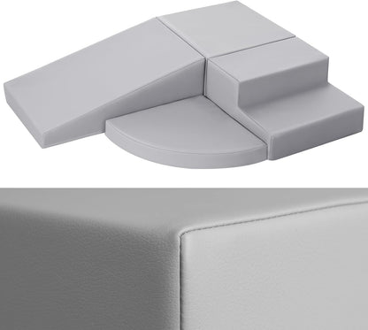 4-Piece PU Leather Baby Foam Climbing Blocks for Toddlers - Soft Play Climbing Toys for Toddlers