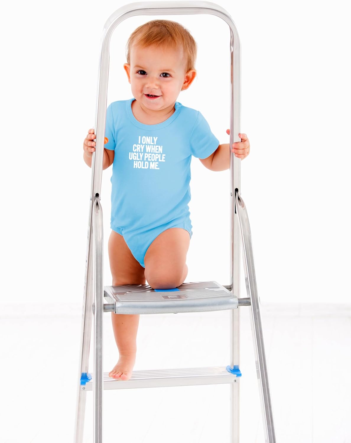 AW Fashions I Only Cry When Ugly People Hold Me Baby Bodysuit Funny Cute Baby Girl or Boy Outfit