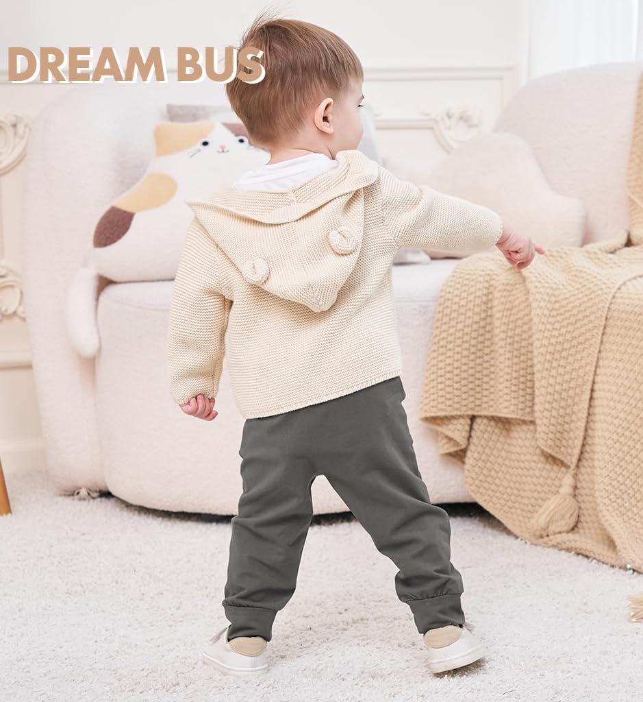 DREAM BUS Pack of 3 Toddler Jogger Pants with Pocket Toddler Boy Sweatpants Baby Boy Pants Infant