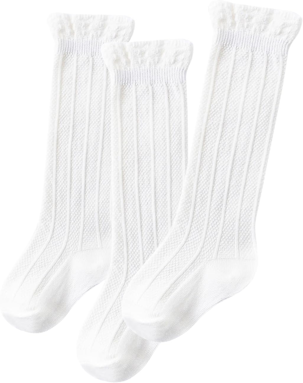 Zando Baby Knee High Socks - Infant to Toddler, Cotton Ruffle Socks, Warm Girls & Boys Long