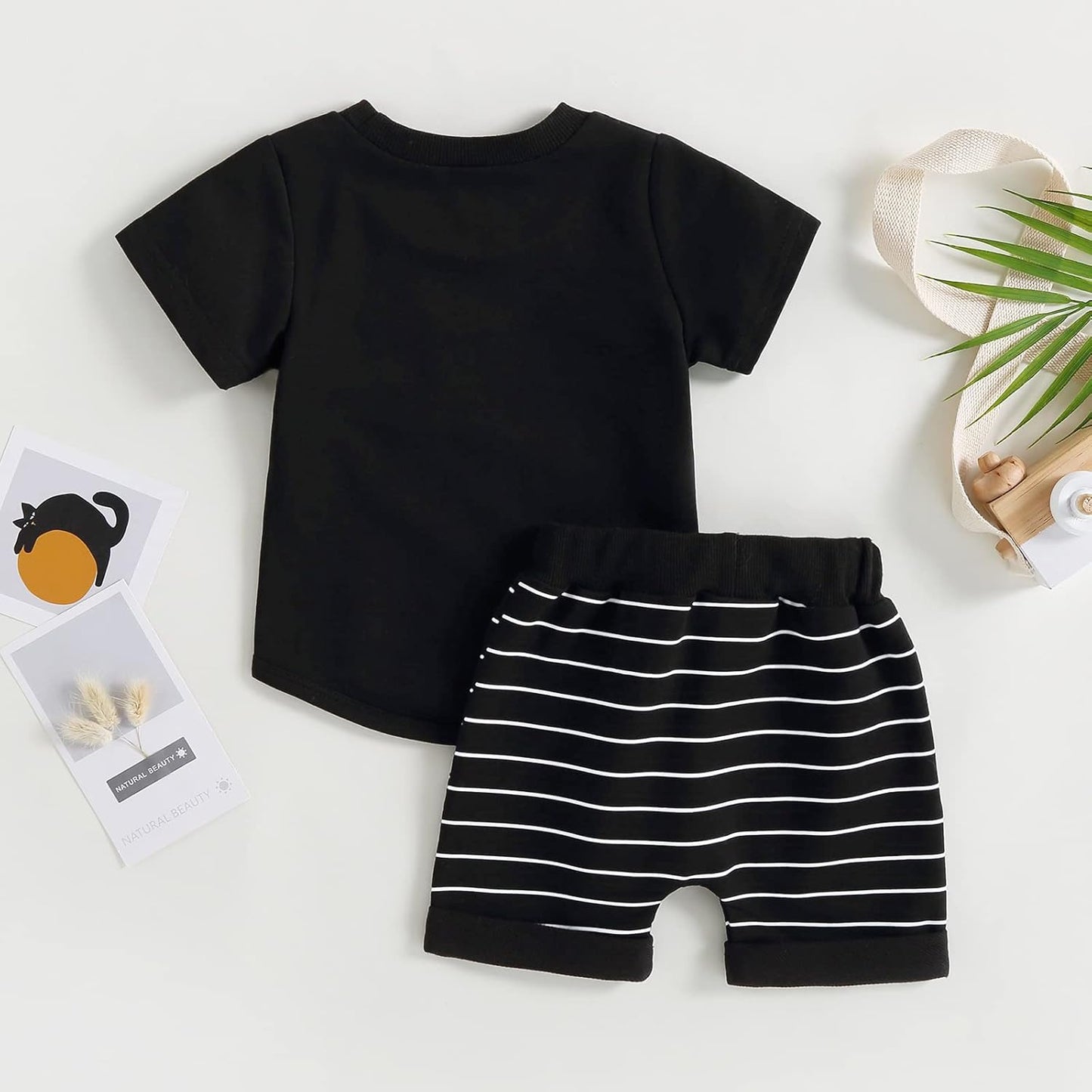fhutpw Baby Toddler Boy Clothes Summer Outfits 6 12 18 24 Months Patchwork Short Sleeve T Shirt &
