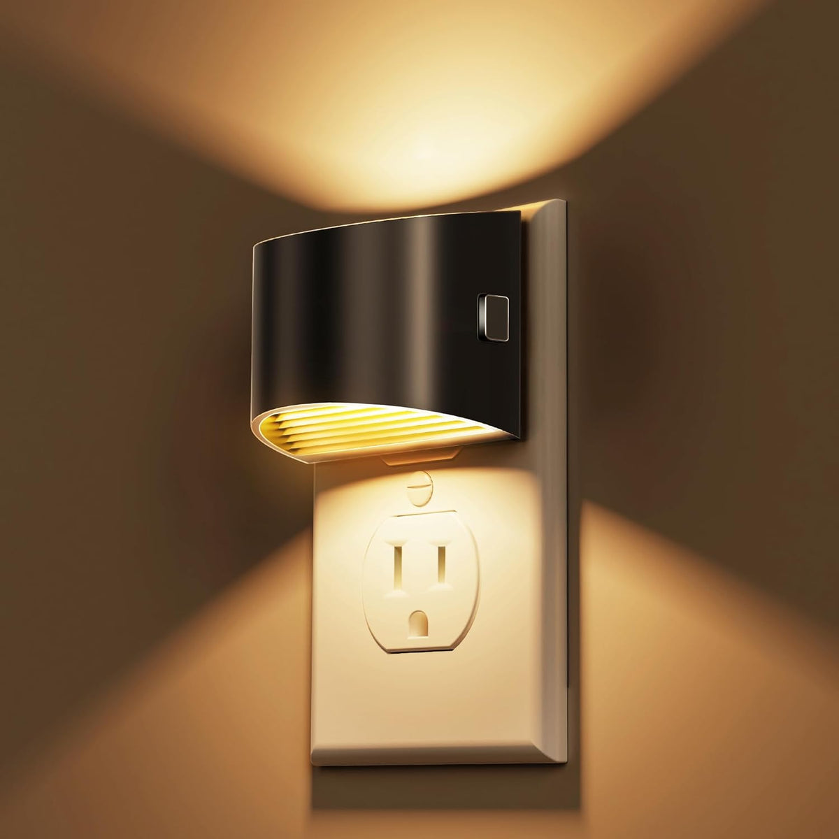 L LOHAS LED Night Lights Plug into Wall 2 Pack, Dusk to Dawn Sensor Nightlight, Brightness