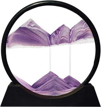 Aoderun Moving Sand Art Picture Round Glass 3D Deep Sea Sandscape in Motion Display Flowing Sand