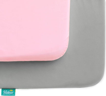 Biloban Pack and Play Sheets Waterproof 2 Pack Fitted, Compatible with Baby Graco Pack n