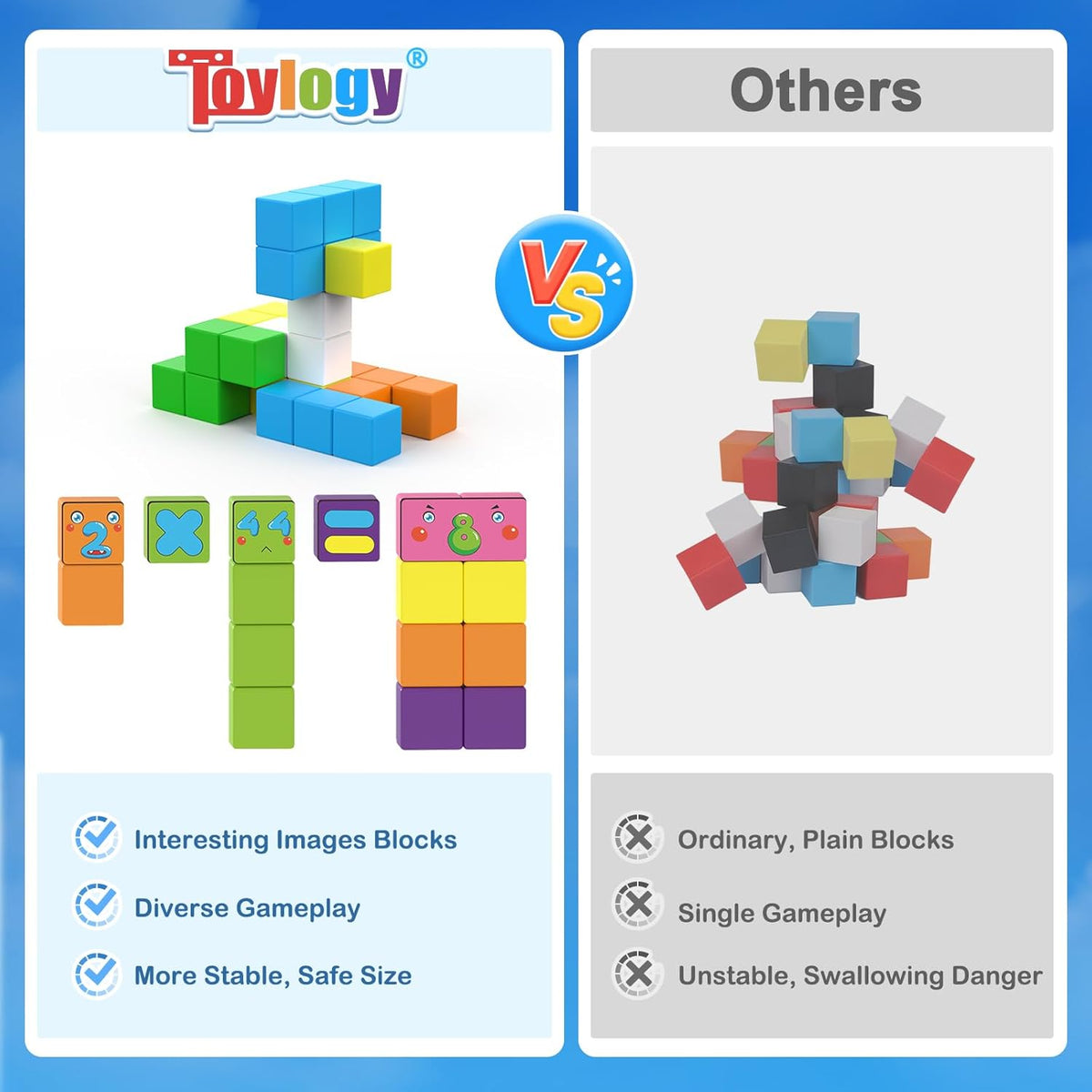 Magnetic Blocks World Building Blocks Edition, STEM Educational Montessori Sensory Learning
