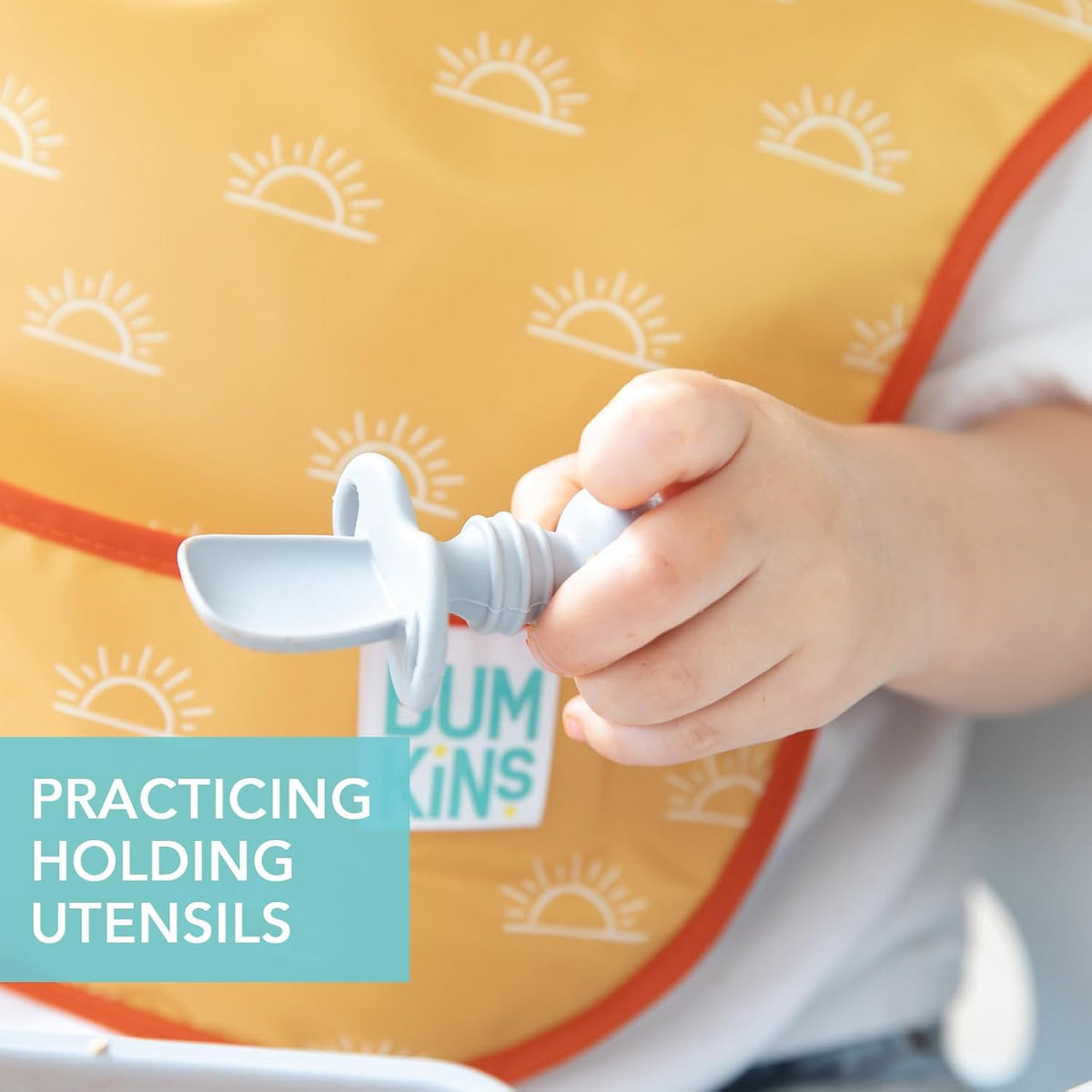 Bumkins Baby Utensils Set, Chewtensils Silicone Spoons for Dipping, Self-Feeding, Baby Led Weaning