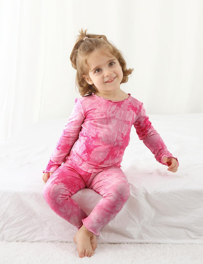Jimonda Kids Soft Rayon From Bamboo Sleepwear Long Sleeve Boys Girls Pajama Outdoor 2-Piece