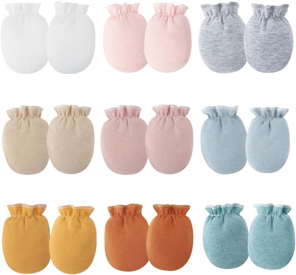 Cute Baby Mittens Newborn, No Scratch Baby Boy Mittens, Baby Girl Hat Gloves for Toddlers, Infant