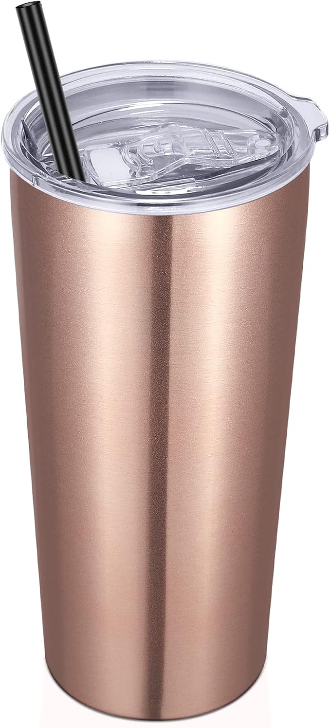 VEGOND 20oz Tumbler Bulk with Lid and Straw 1 Pack, Stainless Steel Vacuum Insulated Tumbler