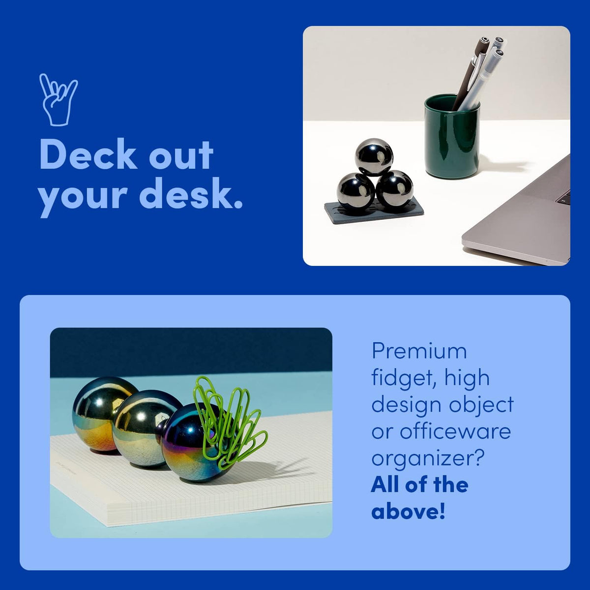 Speks Supers, 33mm Magnets Balls Fidget Toys for Adults, Set of 6, Great Office Desk Decorations