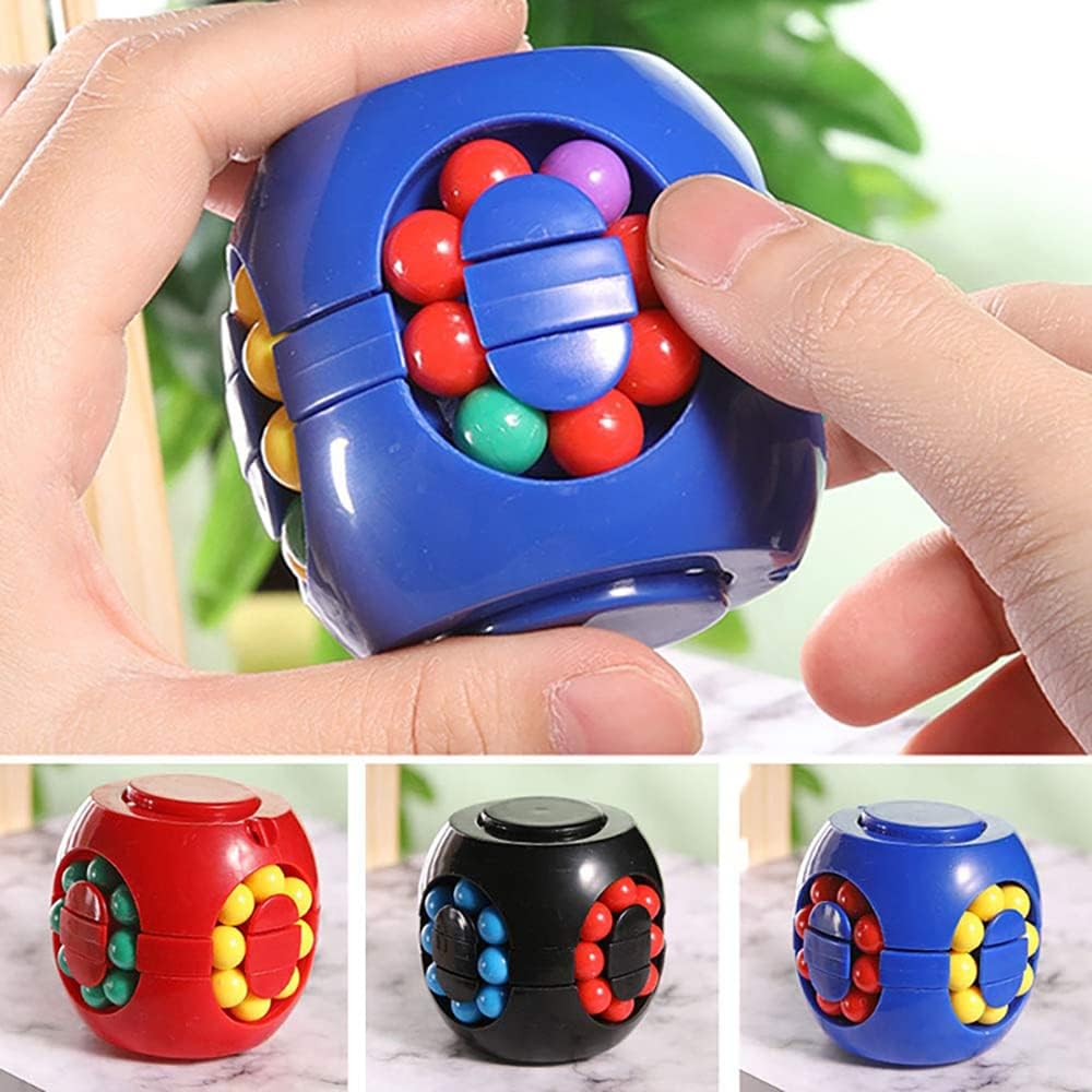 Rotating Bean Magic Cube Fidget Puzzle Toys Anti Stress Ball IQ Games Educational Sensory Easter