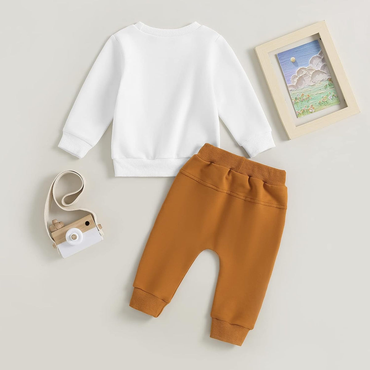 Baby Boy Clothes Fall 6 12 18 24 Months Football Long Sleeve Pullover Tops & Pant Sets Toddler
