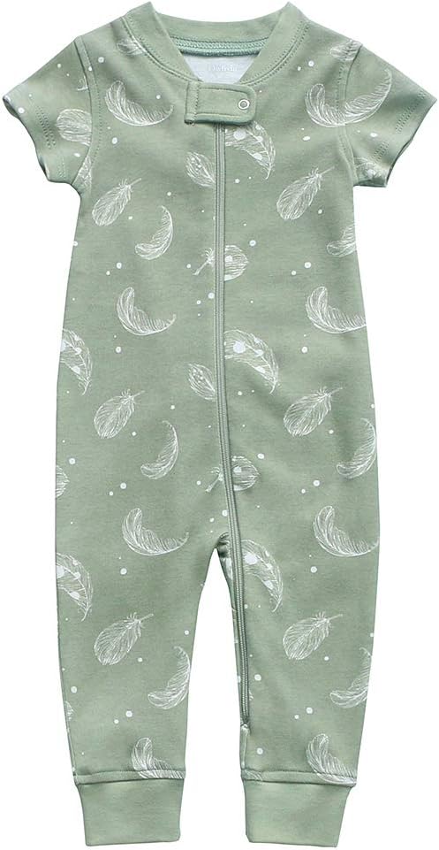 Owlivia Baby Boy Romper, Unisex Short-sleeve Summer Outfit, 100% Organic Cotton Girl One-Piece