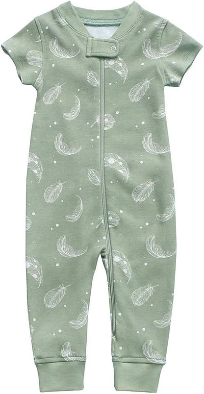 Owlivia Baby Boy Romper, Unisex Short-sleeve Summer Outfit, 100% Organic Cotton Girl One-Piece