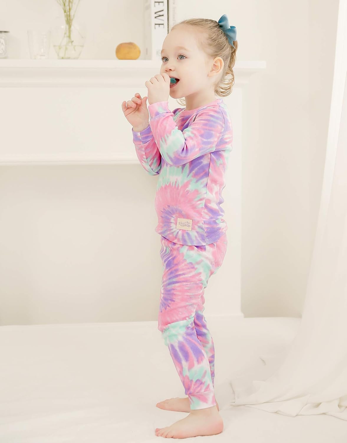 VAENAIT BABY 12M-12Y Toddler Kids Boys Girls 100% Cotton Marbling Tiedye Sung Fit Sleepwear Pajamas