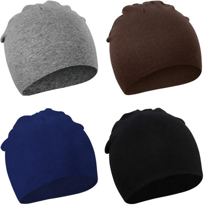 DRESHOW BQUBO 4 Pieces Baby Beanie Newborn Toddler Soft Cute Knit Hat Hospital Hats for Baby Boys