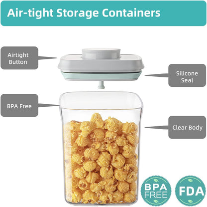 Ankou Airtight Container Set - (380ml 4 Pcs) Stackable One Button Openning Food Containers for